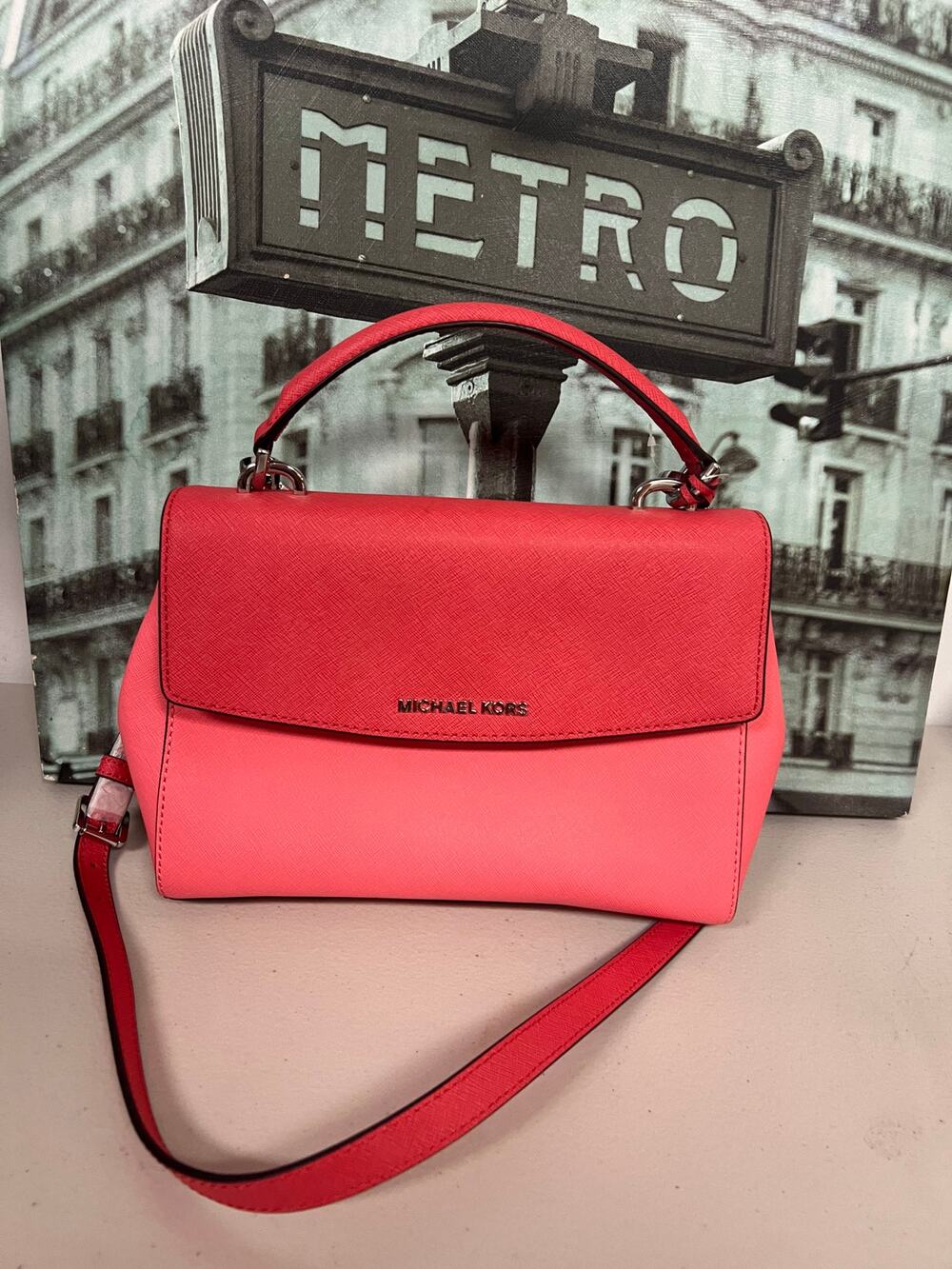 Michael Kors 30H5SAVS1T Ava Small Leather Satchel Bag